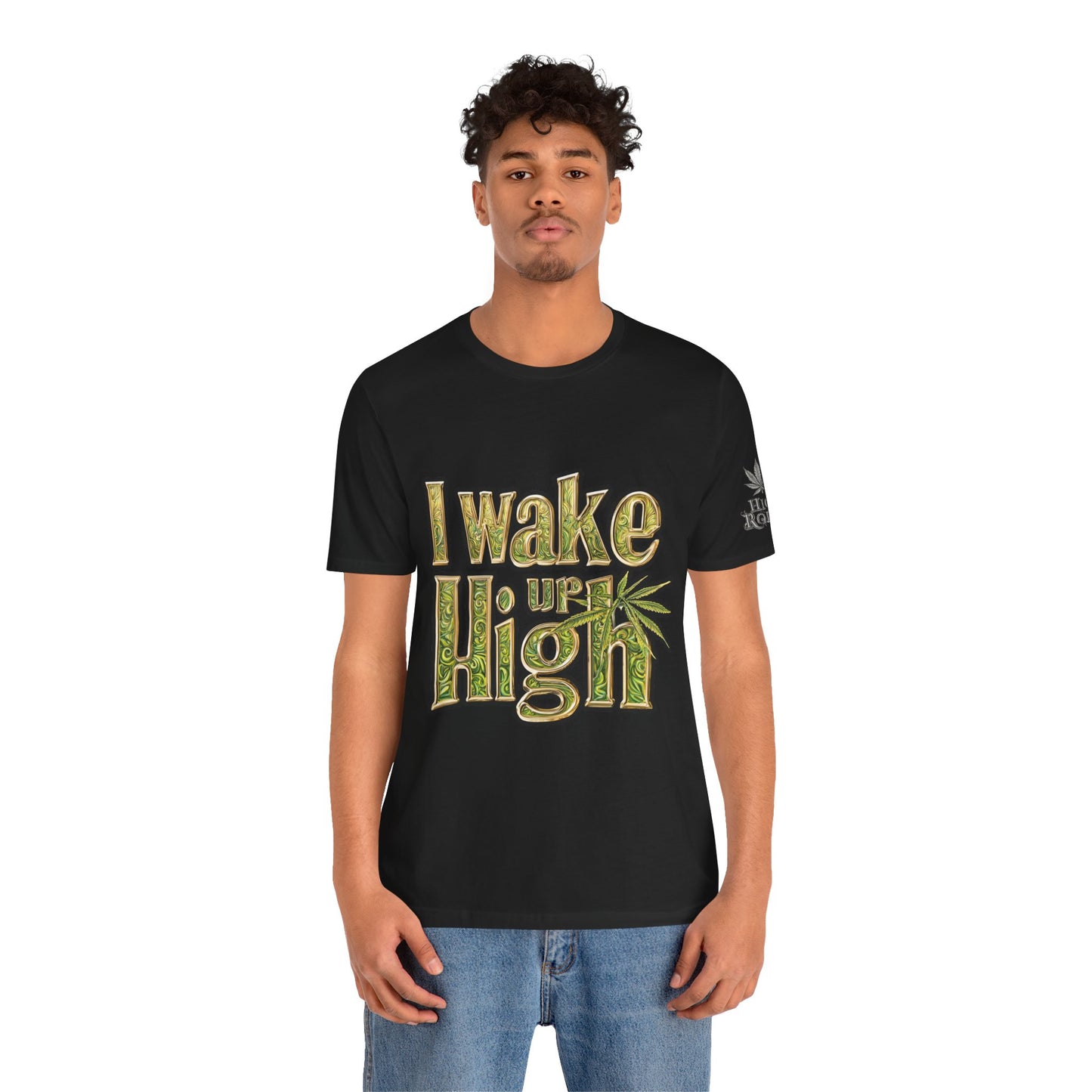 Wake Up High T-Shirt - Premium Airlume Cotton Cannabis Morning Mantra Tee