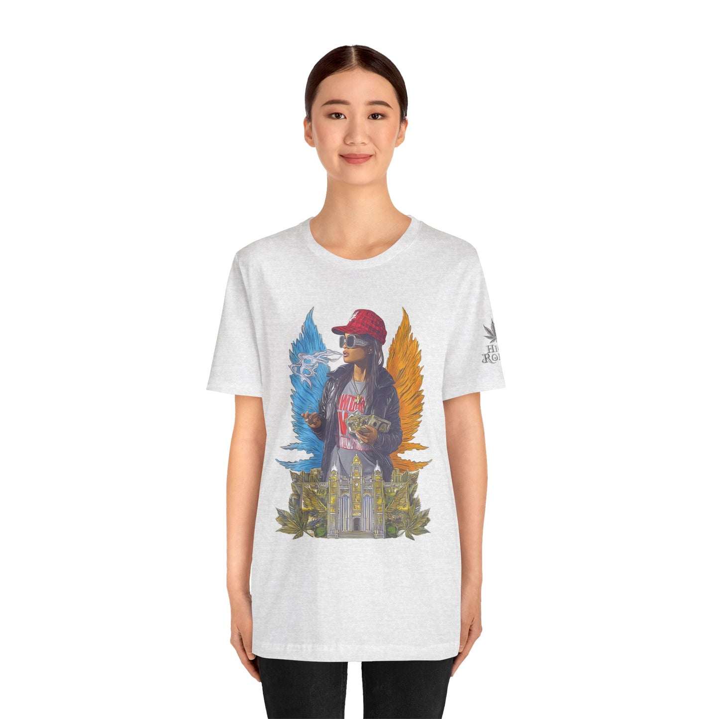 High Roller Golden Wings Money Cannabis T-Shirt - Premium 420 Hip-Hop Angel Street Culture Success Lifestyle Apparel