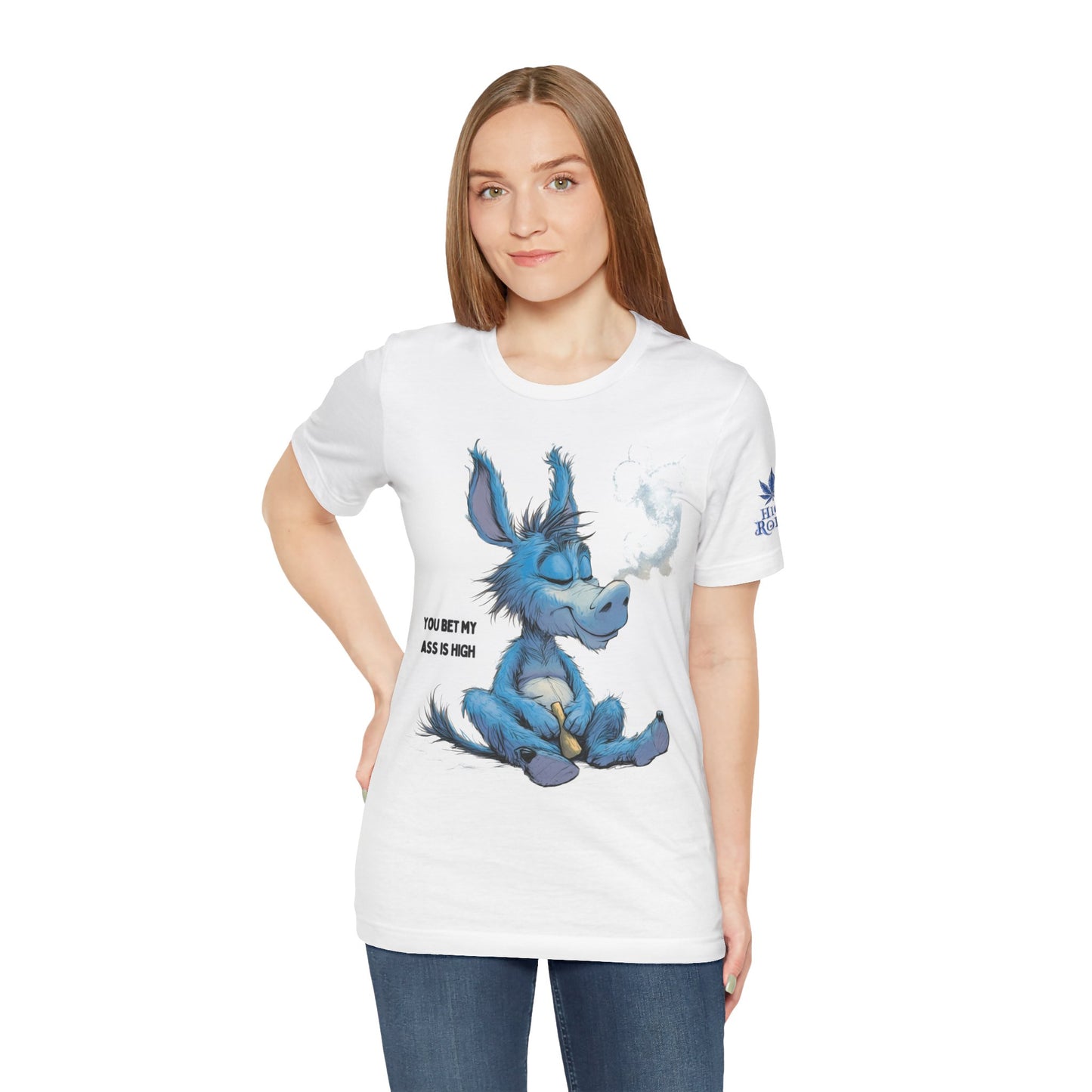 Blue Donkey Tee - Premium Airlume Cotton Cannabis Culture Humor Cartoon Art