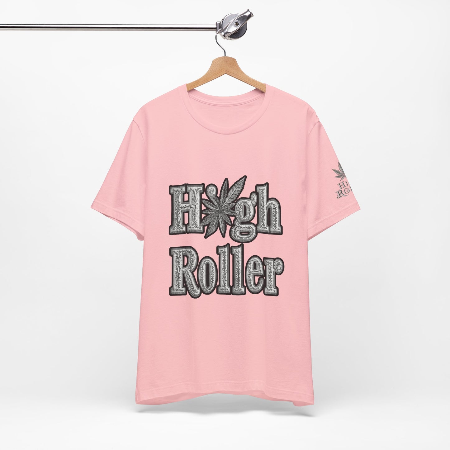 High Roller Classic Tee - Premium Airlume Cotton Cannabis Culture Ornate Typography Art