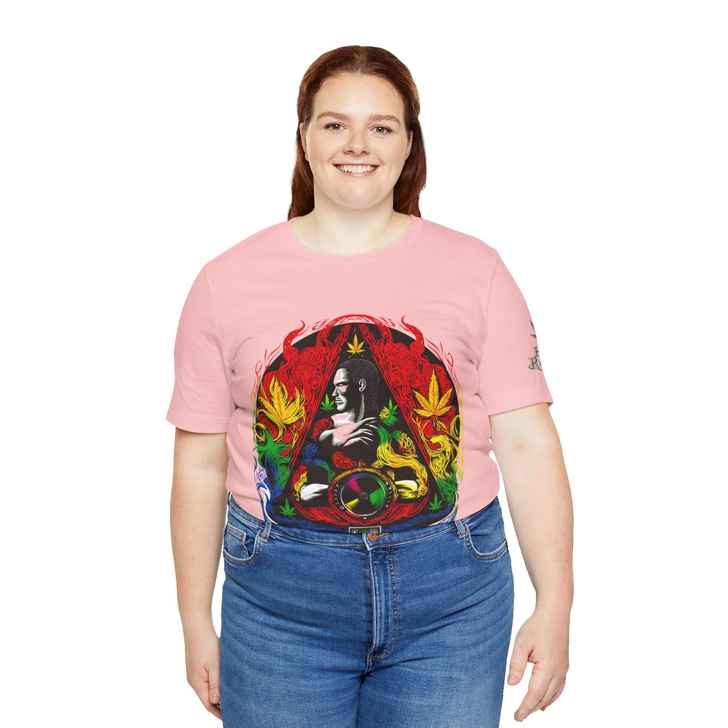 High Roller Sacred Buddha Cannabis T-Shirt - Premium 420 Spiritual Meditation Enlightenment Botanical Artistry Apparel