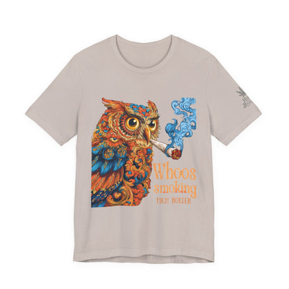 Baroque Owl Tee - Premium Airlume Cotton Cannabis Culture Ornate Bird Art