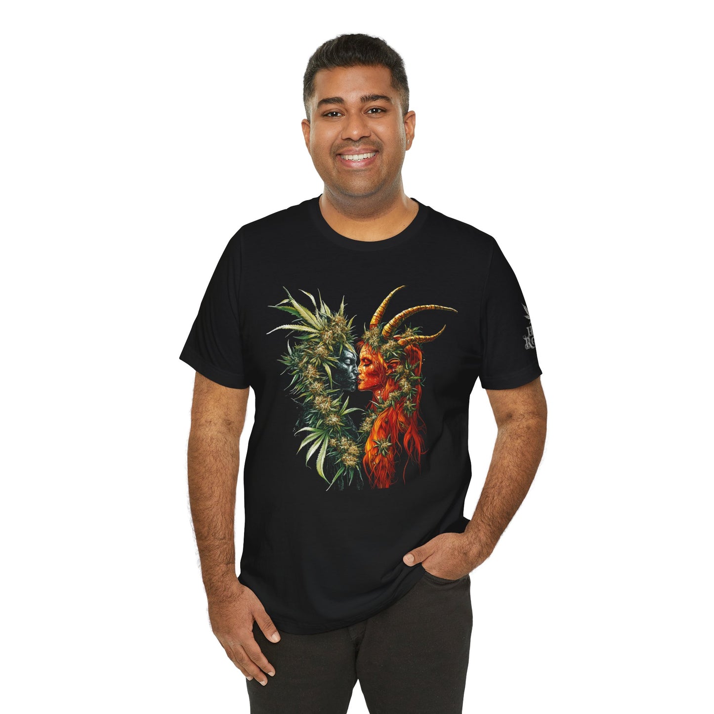 Sacred Union T-Shirt - Premium Airlume Cotton Cannabis Spirits Fantasy Art Tee