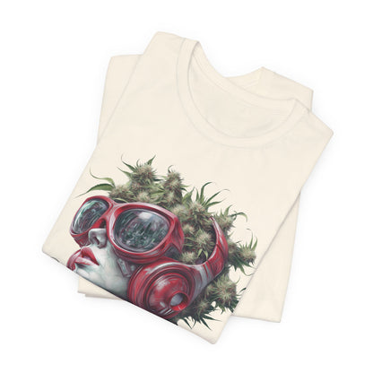 Vibes & Vision Tee - Premium Airlume Cotton Cannabis Culture Surreal Music Art