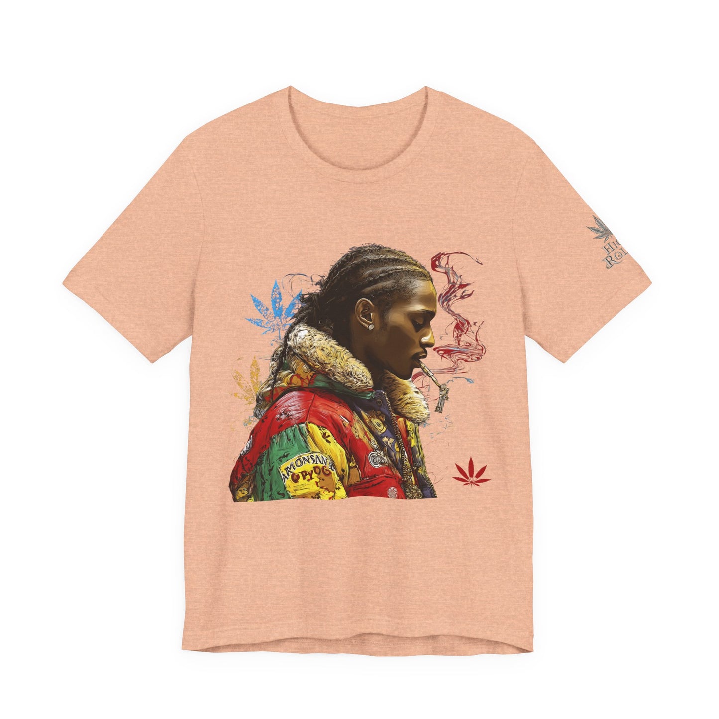 High Roller Profile Smoke Art Cannabis T-Shirt - Premium 420 Hip-Hop Portrait Street Culture Elevated Lifestyle Apparel