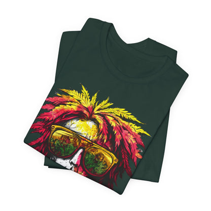 Rasta Cannabis Portrait Tee - Reggae Culture Art Design | High Roller