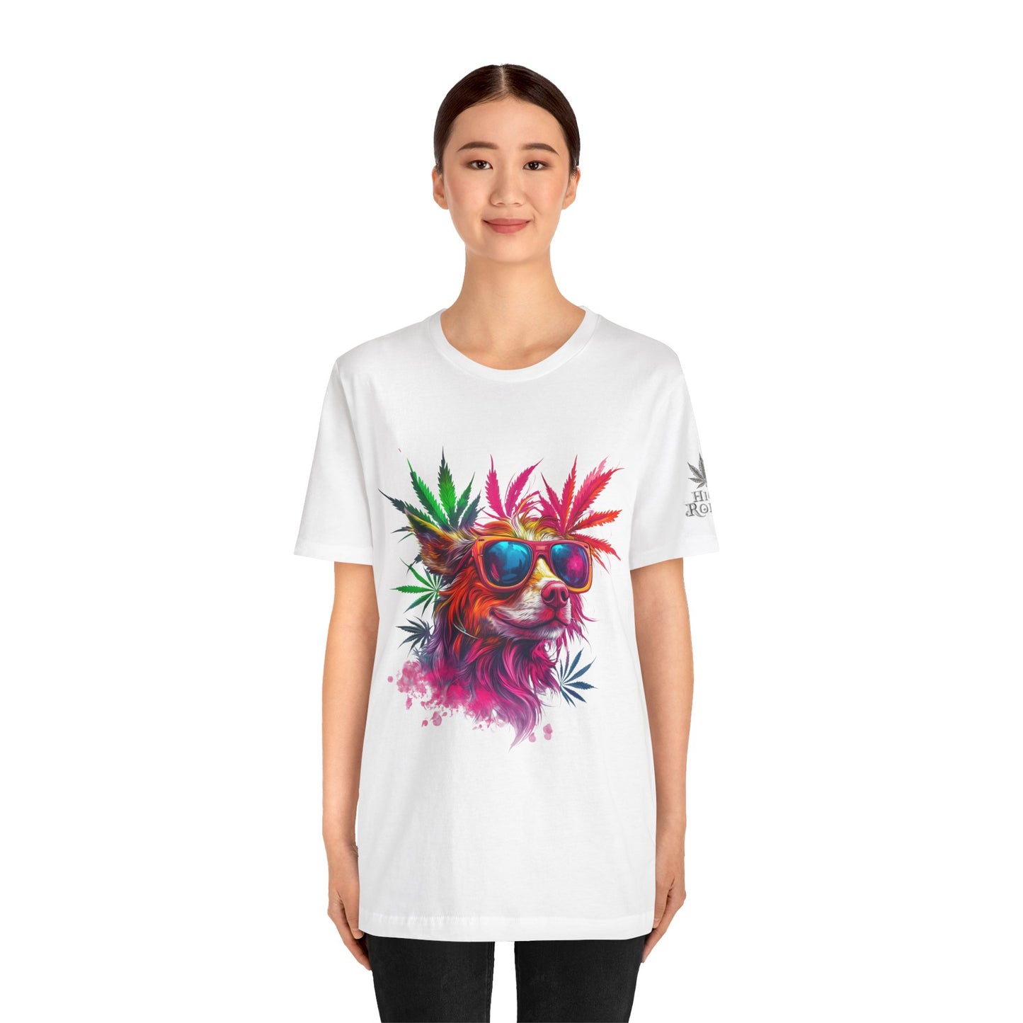 Spectrum Pup Tee - Premium Airlume Cotton Cannabis Culture Psychedelic Dog Art