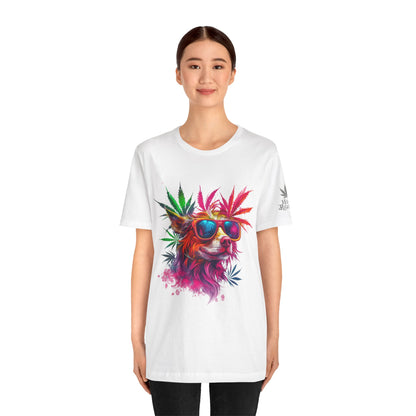 Spectrum Pup Tee - Premium Airlume Cotton Cannabis Culture Psychedelic Dog Art