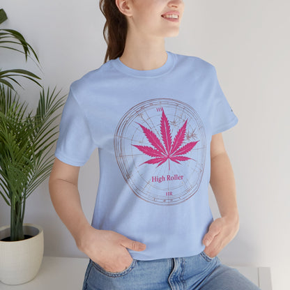 True North Tee - Premium Airlume Cotton Cannabis Culture Compass Navigation Art