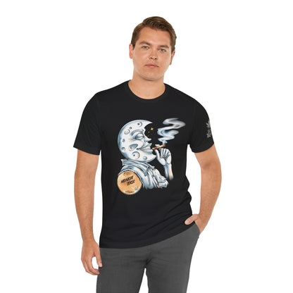 Midnight Toker Moon Tee - Celestial Cannabis Art Design | High Roller