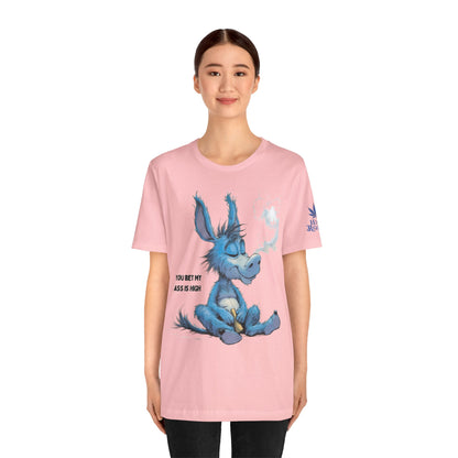 Blue Donkey Tee - Premium Airlume Cotton Cannabis Culture Humor Cartoon Art
