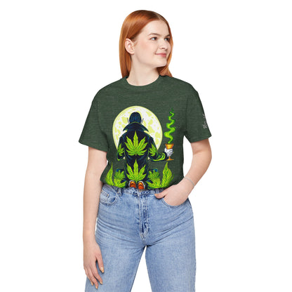 Luxury Gothic Cannabis Vampire T-Shirt - Premium Dark HIGH ROLLER Streetwear - Elevated Nocturnal 420 Fashion