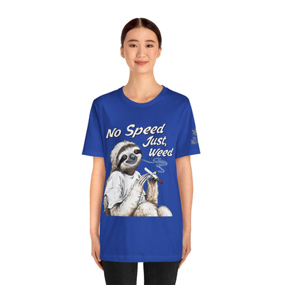 Slow Motion Tee - Premium Airlume Cotton Cannabis Culture Sloth Humor Art