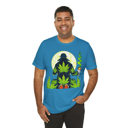 Luxury Gothic Cannabis Vampire T-Shirt - Premium Dark HIGH ROLLER Streetwear - Elevated Nocturnal 420 Fashion