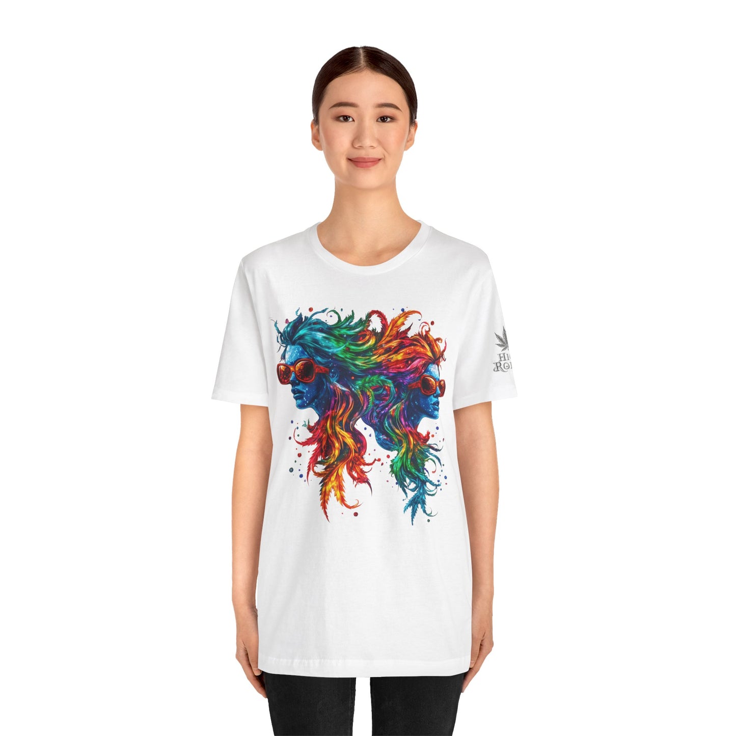 Spectrum Sisters T-Shirt - Premium Airlume Cotton Cannabis Rainbow Psychedelic Art Tee