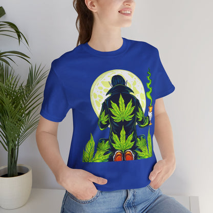Luxury Gothic Cannabis Vampire T-Shirt - Premium Dark HIGH ROLLER Streetwear - Elevated Nocturnal 420 Fashion