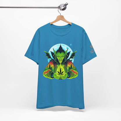 Mystic Dragon Guardian Cannabis Meditation T-Shirt - Premium Psychedelic 420 Apparel