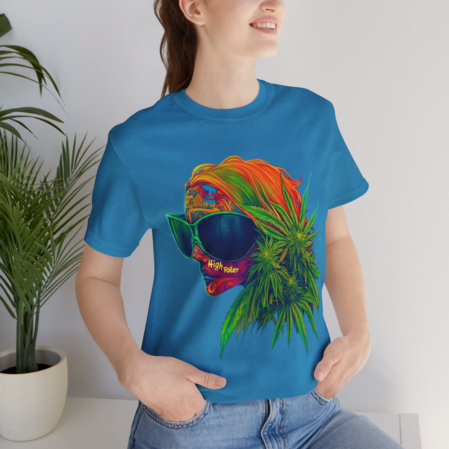 Neon Dreams Tee - Premium Airlume Cotton Cannabis Culture Psychedelic Profile Art