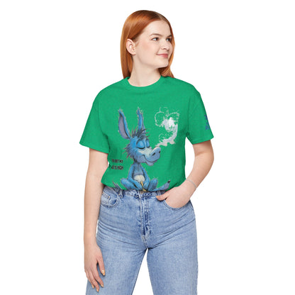 Blue Donkey Tee - Premium Airlume Cotton Cannabis Culture Humor Cartoon Art