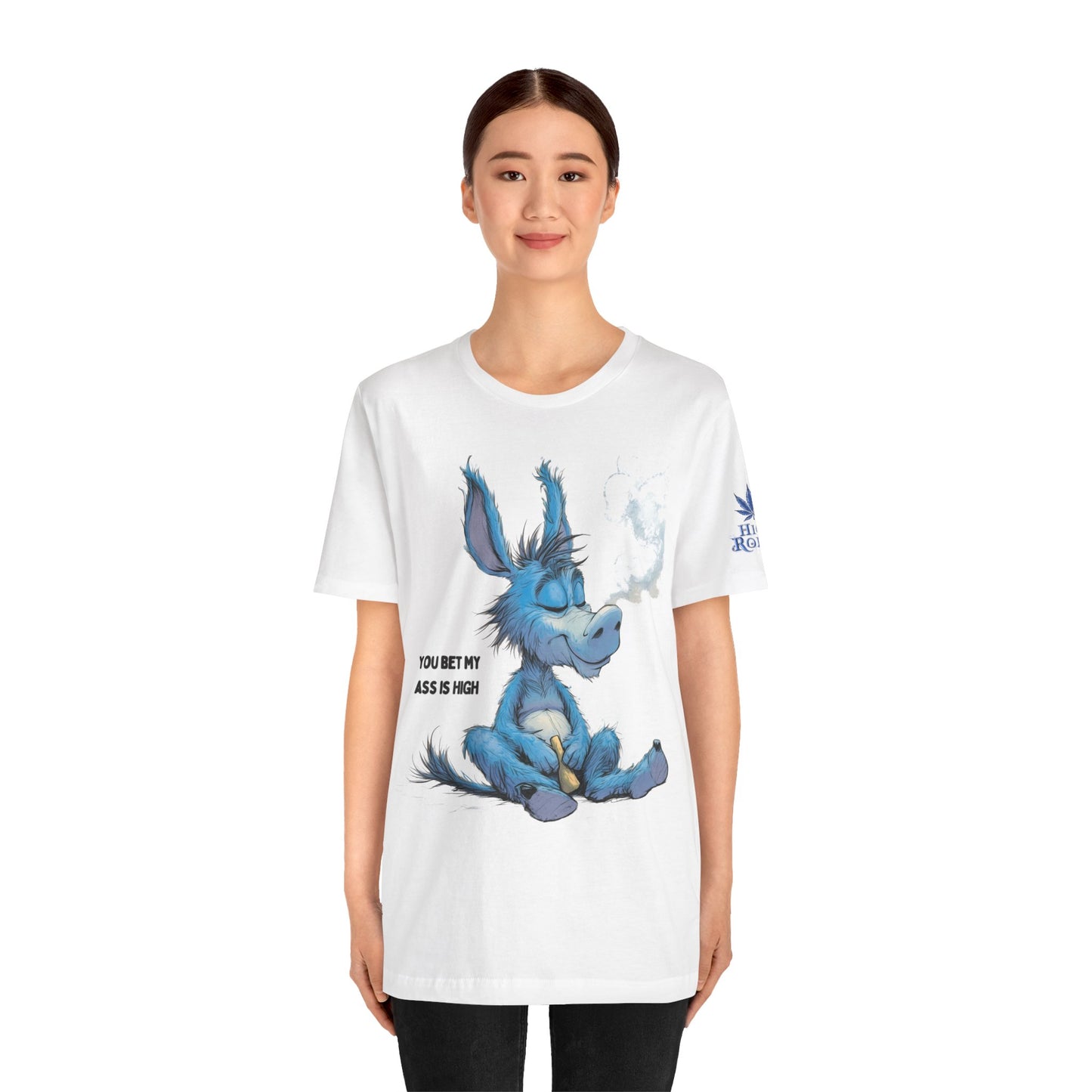 Blue Donkey Tee - Premium Airlume Cotton Cannabis Culture Humor Cartoon Art