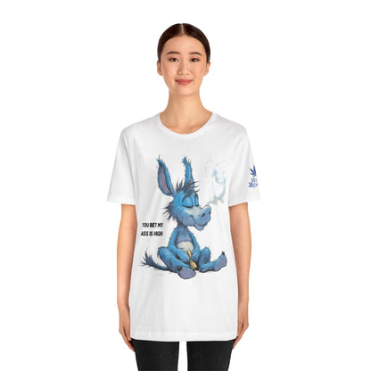 Blue Donkey Tee - Premium Airlume Cotton Cannabis Culture Humor Cartoon Art