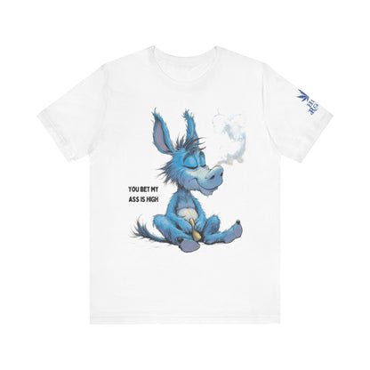 Blue Donkey Tee - Premium Airlume Cotton Cannabis Culture Humor Cartoon Art