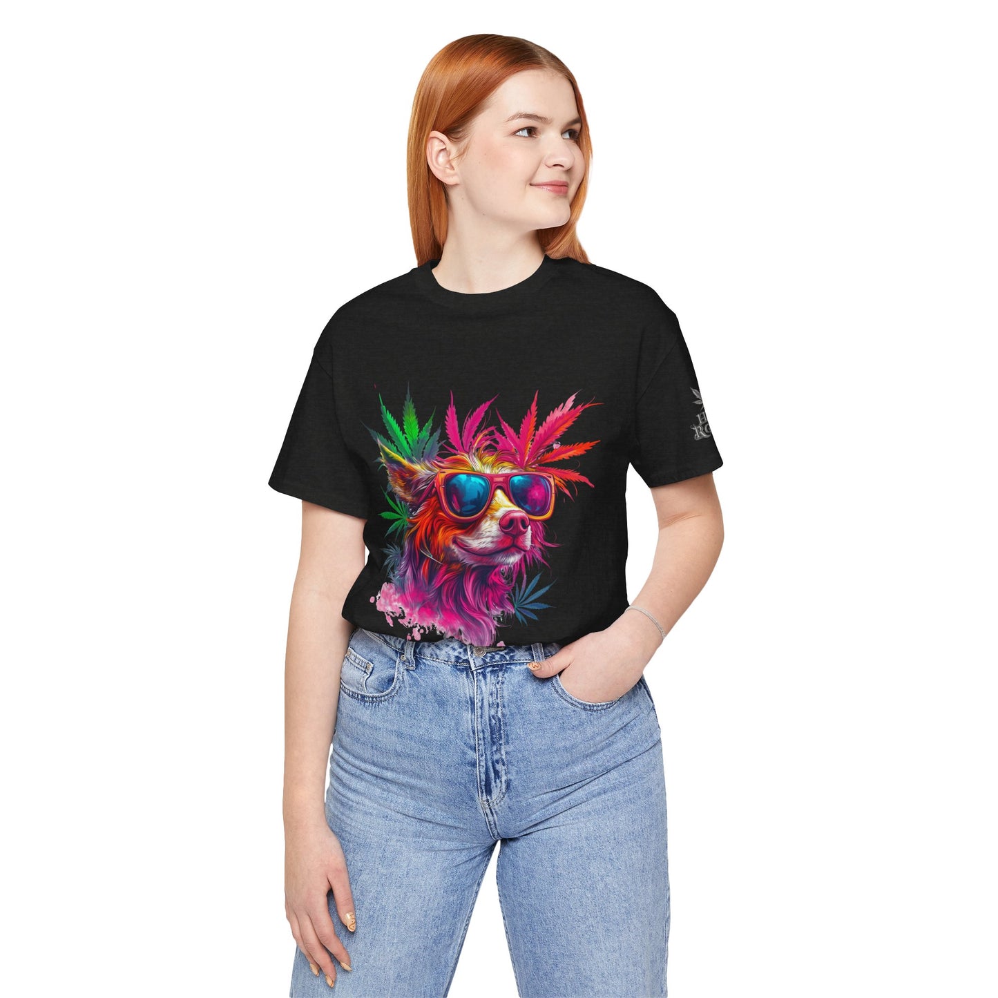 Spectrum Pup Tee - Premium Airlume Cotton Cannabis Culture Psychedelic Dog Art