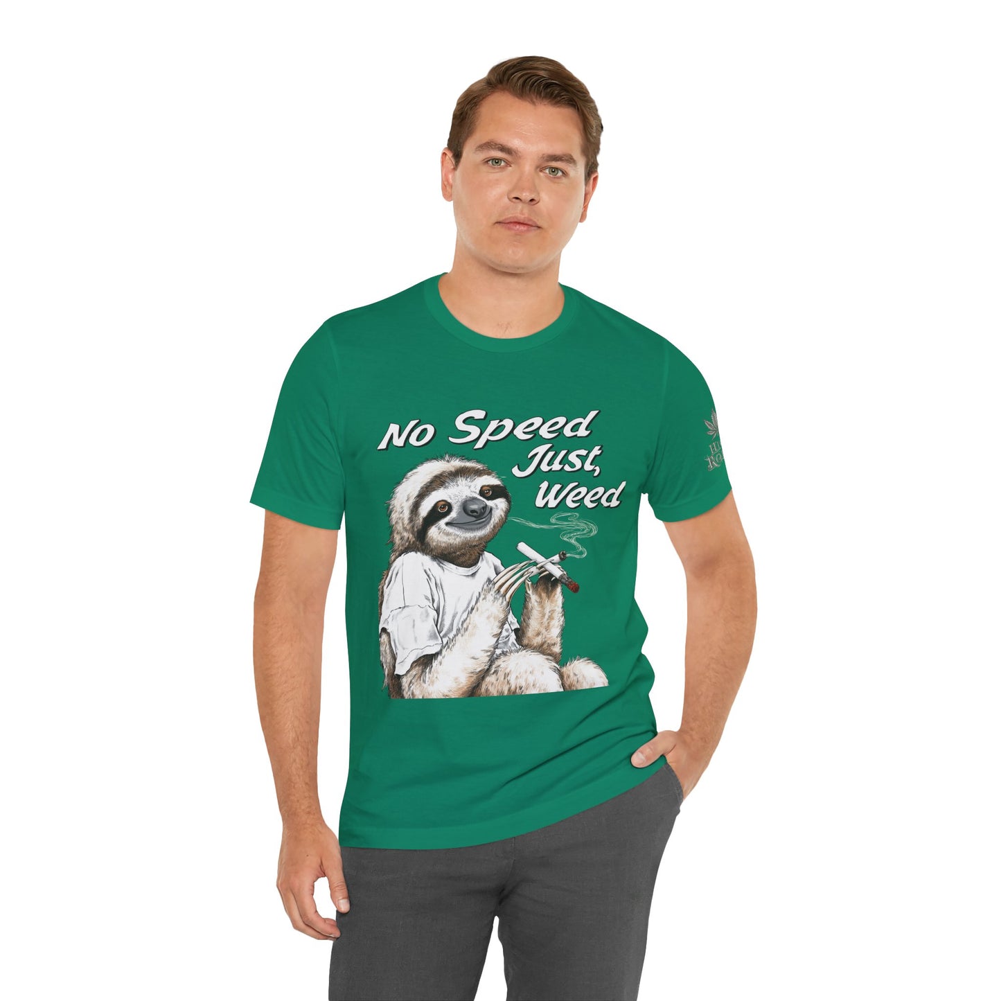 Slow Motion Tee - Premium Airlume Cotton Cannabis Culture Sloth Humor Art