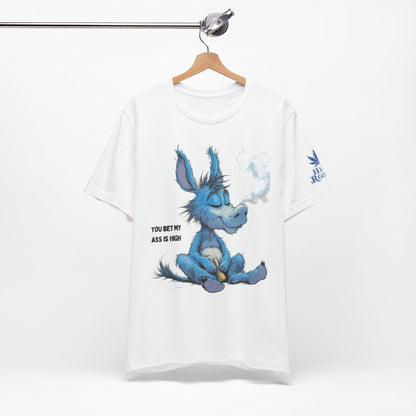 Blue Donkey Tee - Premium Airlume Cotton Cannabis Culture Humor Cartoon Art