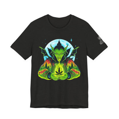 Mystic Dragon Guardian Cannabis Meditation T-Shirt - Premium Psychedelic 420 Apparel