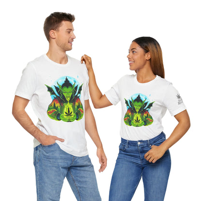 Mystic Dragon Guardian Cannabis Meditation T-Shirt - Premium Psychedelic 420 Apparel