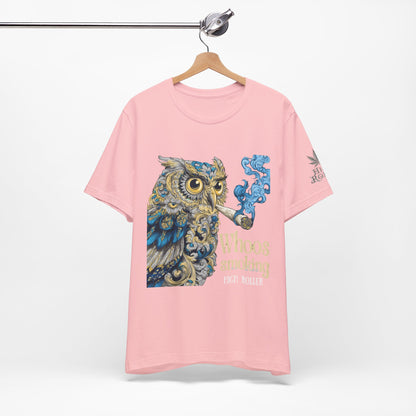 Baroque Owl Tee - Premium Airlume Cotton Cannabis Culture Ornate Bird Art