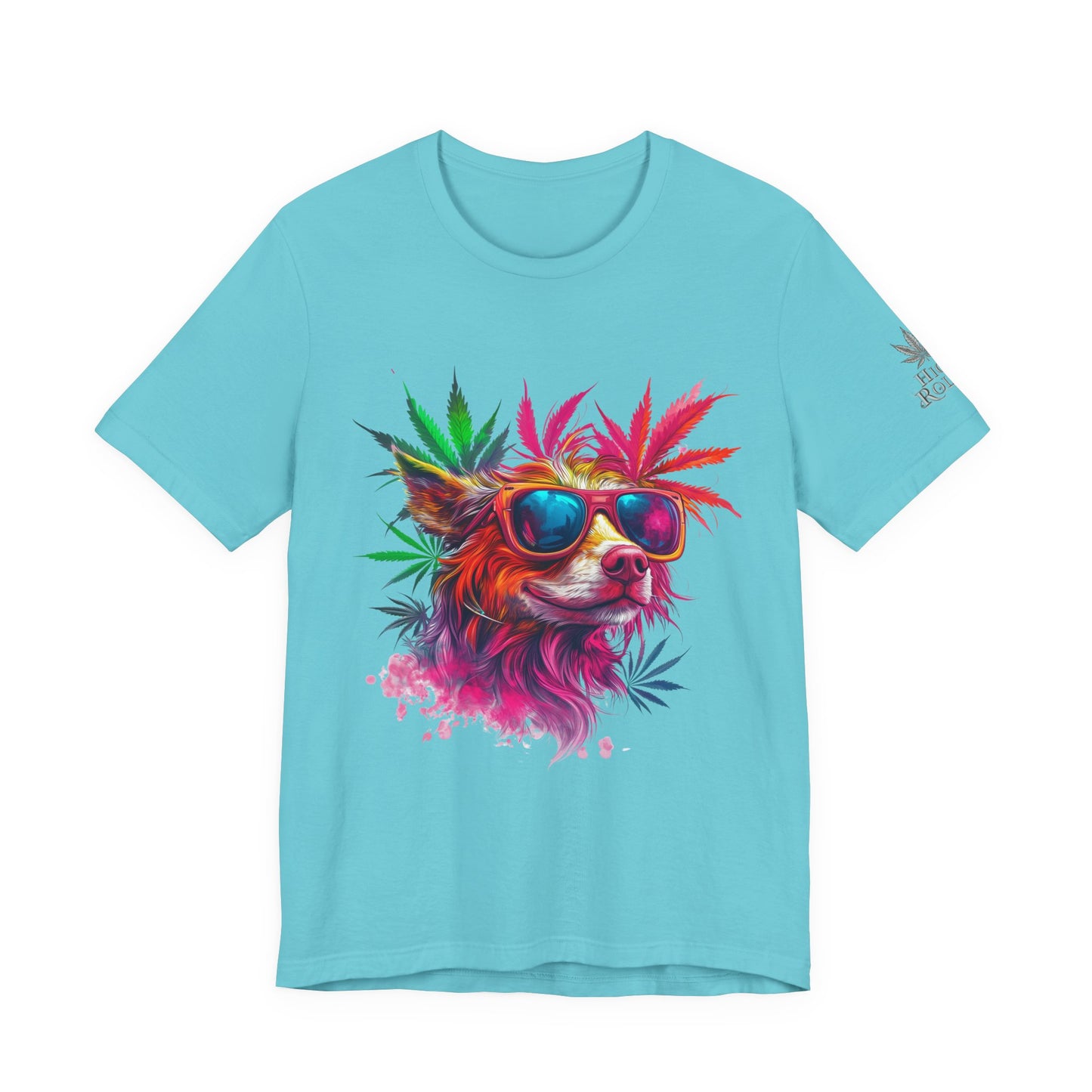 Spectrum Pup Tee - Premium Airlume Cotton Cannabis Culture Psychedelic Dog Art