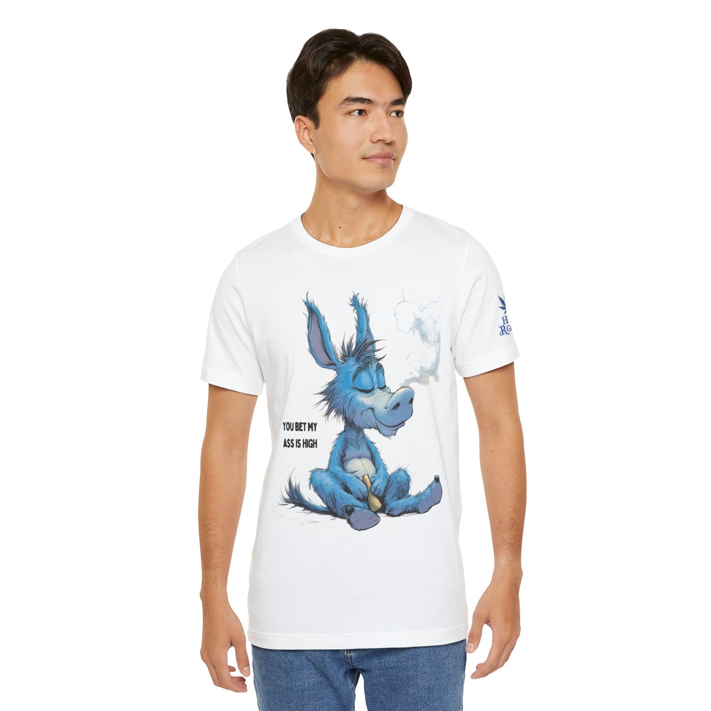 Blue Donkey Tee - Premium Airlume Cotton Cannabis Culture Humor Cartoon Art