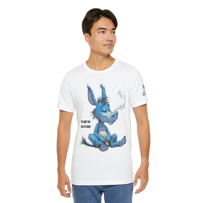 Blue Donkey Tee - Premium Airlume Cotton Cannabis Culture Humor Cartoon Art