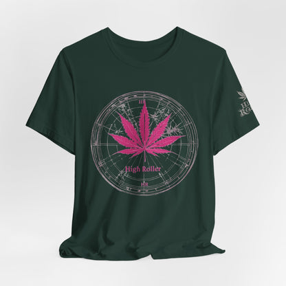 Cannabis Compass Tee - Navigation Leaf Art Design | High Roller