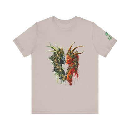 Cannabis Art Dual Face T-Shirt - Premium Unisex Cotton Tee