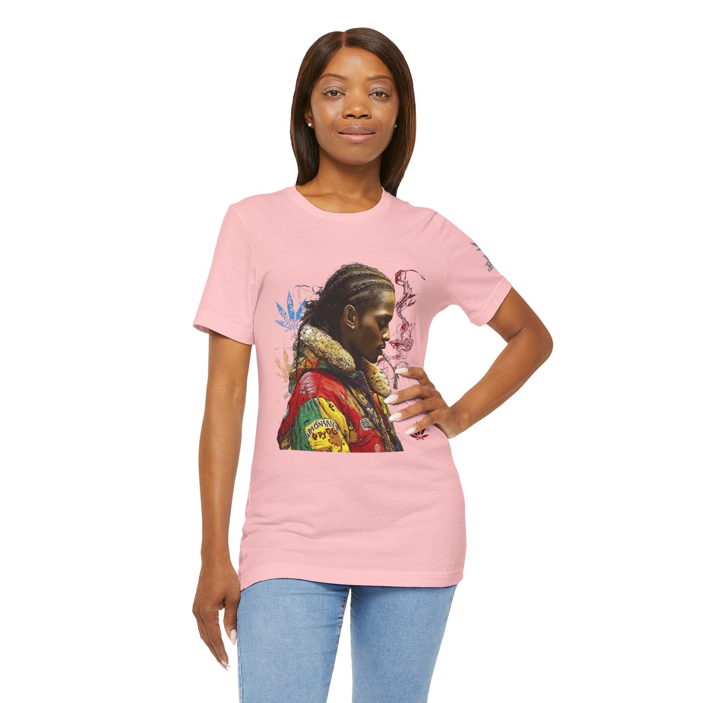 High Roller Profile Smoke Art Cannabis T-Shirt - Premium 420 Hip-Hop Portrait Street Culture Elevated Lifestyle Apparel