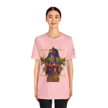Sacred Geometry Cannabis Goddess Tee - Psychedelic Beauty Art Design | High Roller