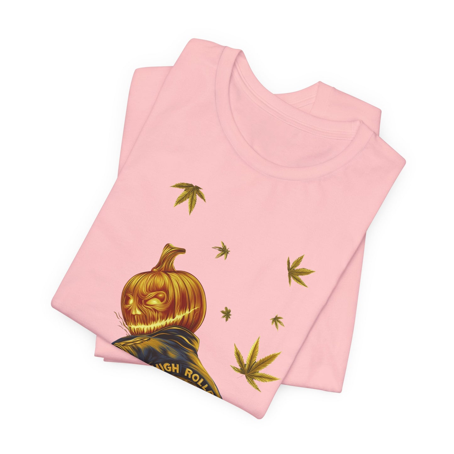 Pumpkin Head HIGH ROLLER Halloween T-Shirt - Premium Cannabis Culture Apparel