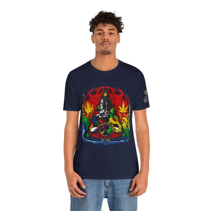 HIGH ROLLER Buddha Meditation Premium Cannabis Culture T-Shirt - Enlightenment Meets Electronic Music Luxury Streetwear
