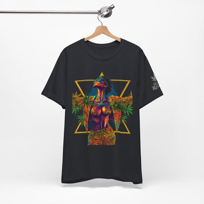 Sacred Geometry Cannabis Goddess Tee - Psychedelic Beauty Art Design | High Roller