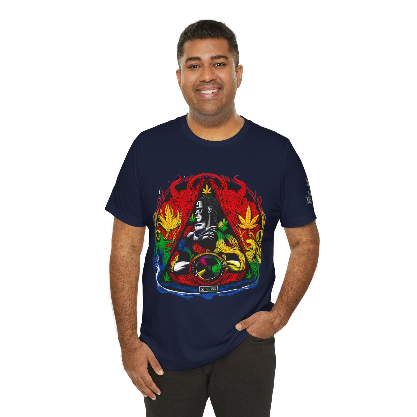 HIGH ROLLER Buddha Meditation Premium Cannabis Culture T-Shirt - Enlightenment Meets Electronic Music Luxury Streetwear