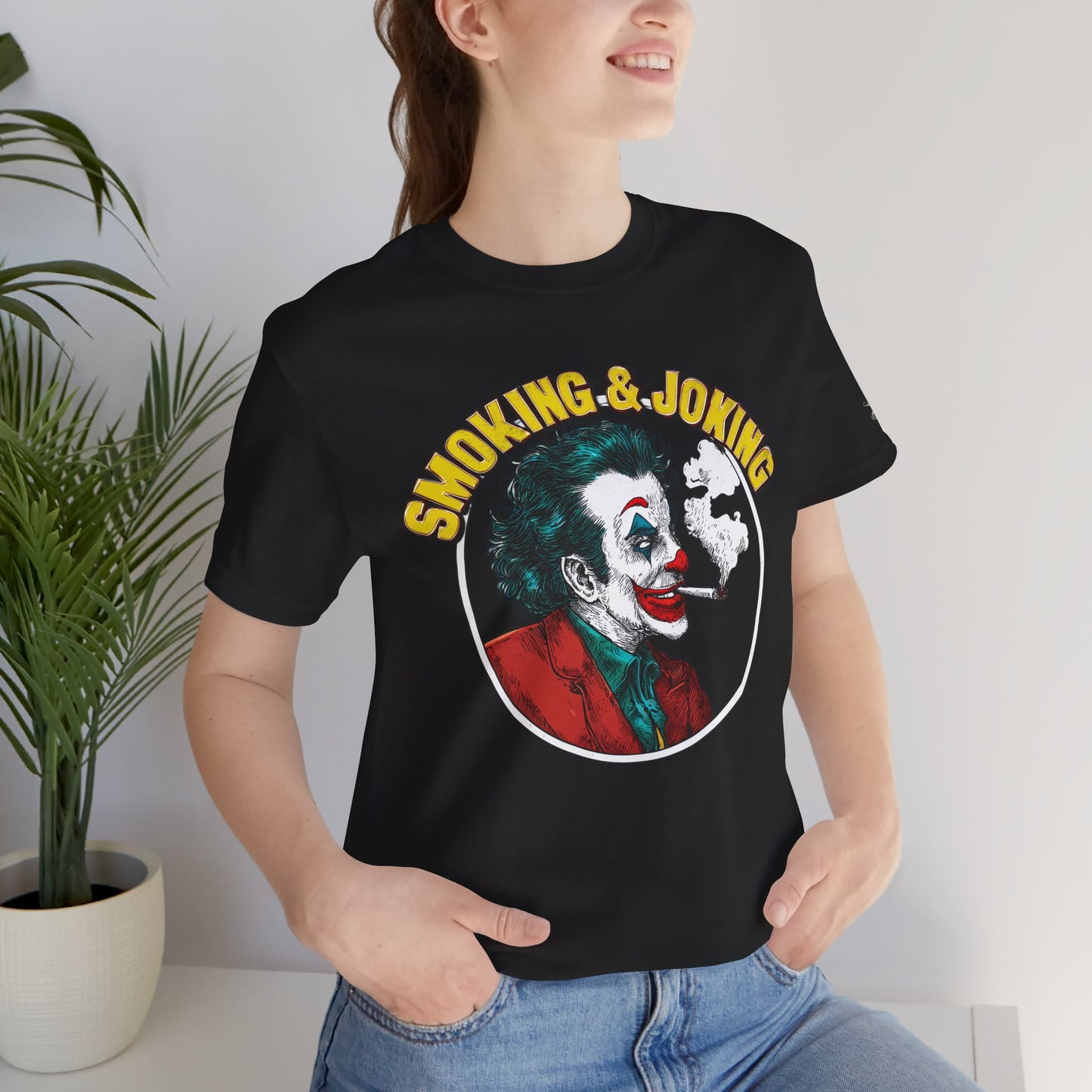 Smoking & Joking T-Shirt - Premium Airlume Cotton Cannabis Villain Pop Art Tee
