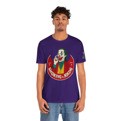High Roller Villain T-Shirt - Premium Airlume Cotton Cannabis Joker Badge Art Tee