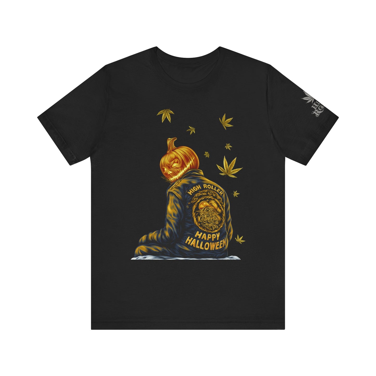 Pumpkin Head HIGH ROLLER Halloween T-Shirt - Premium Cannabis Culture Apparel