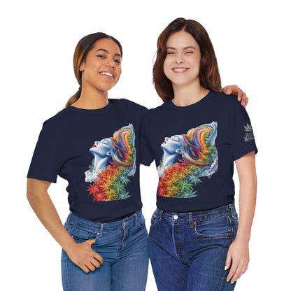 Rainbow Cannabis Goddess Tee - Ethereal Beauty Art Design | High Roller