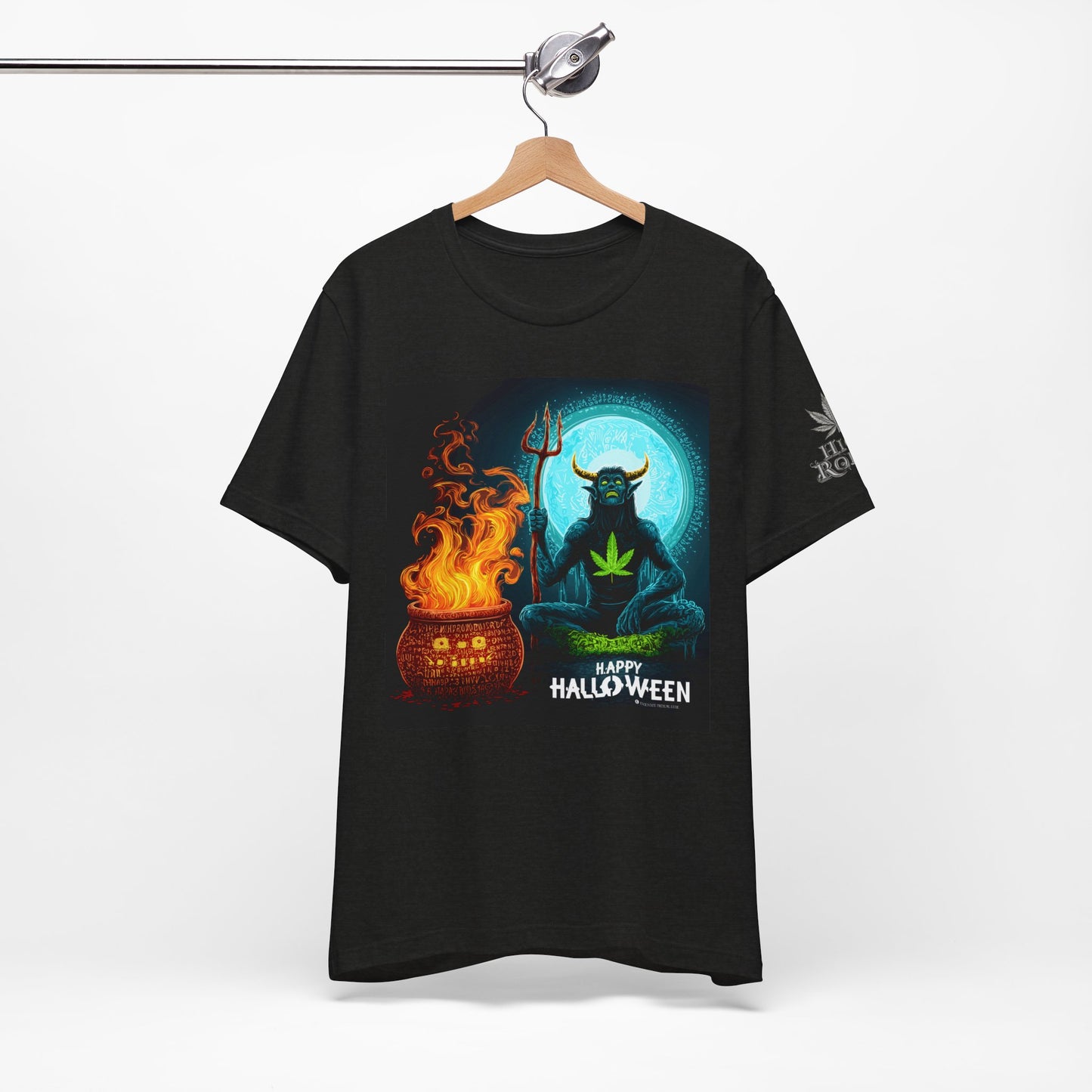 Demon Meditation HIGH ROLLER Halloween Cannabis T-Shirt - Premium Underworld Guardian Portal Master 420 Apparel