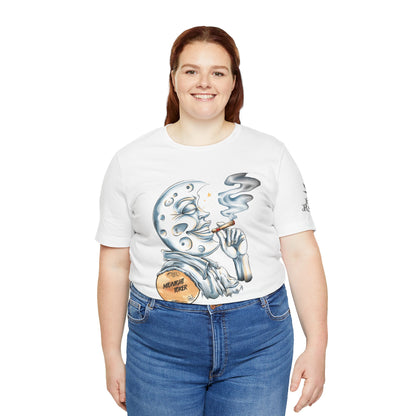 Midnight Toker Moon Tee - Celestial Cannabis Art Design | High Roller