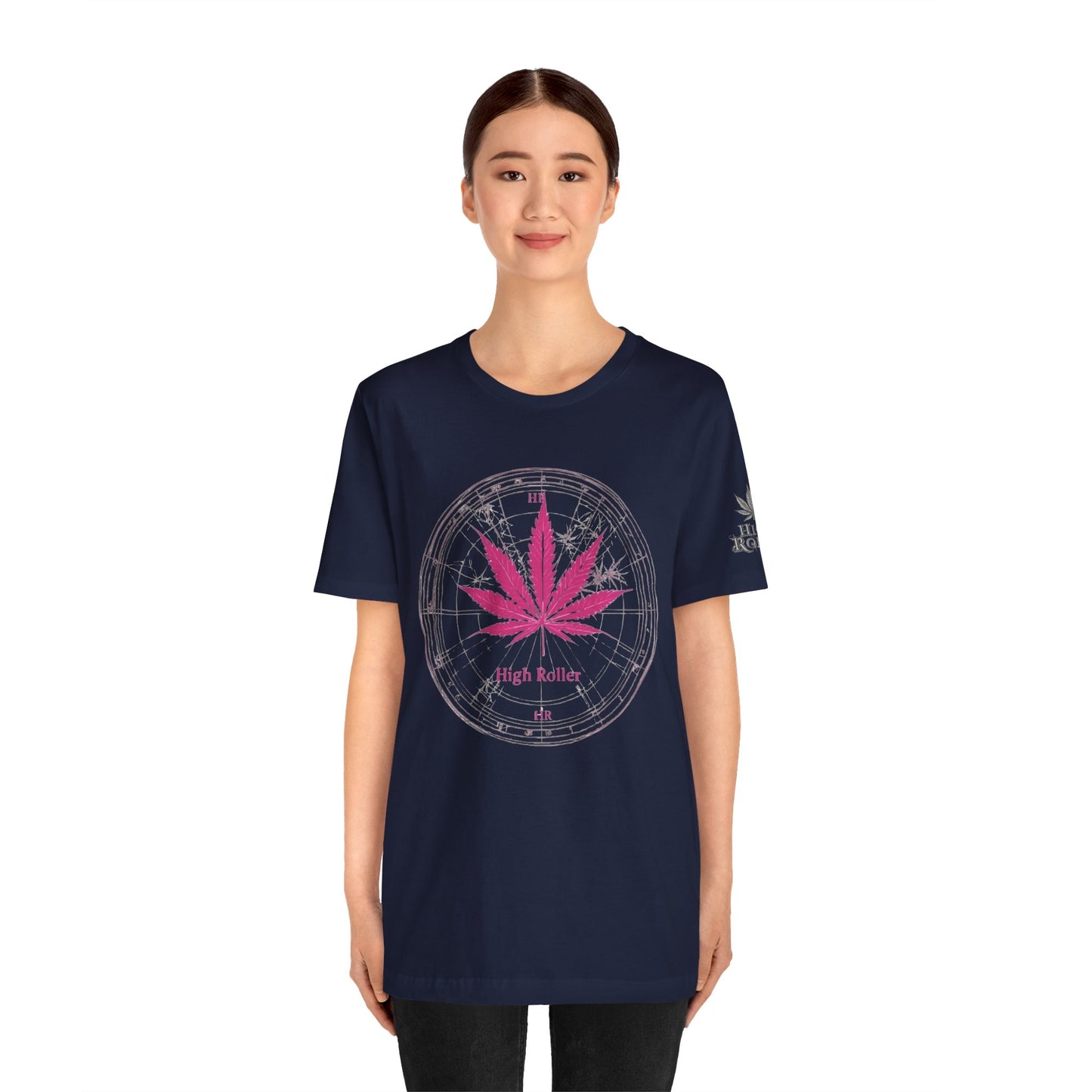 True North Tee - Premium Airlume Cotton Cannabis Culture Compass Navigation Art